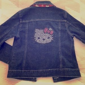 Girls Hello Kitty Rhinestone Denim Jacket